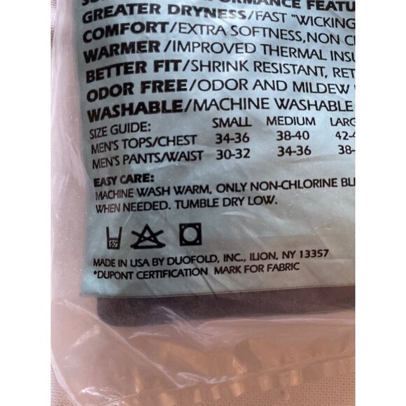 Vintage Duofold Mens 2-Layer Midweight Thermax Underwear Small USA - Picture 5 of 8